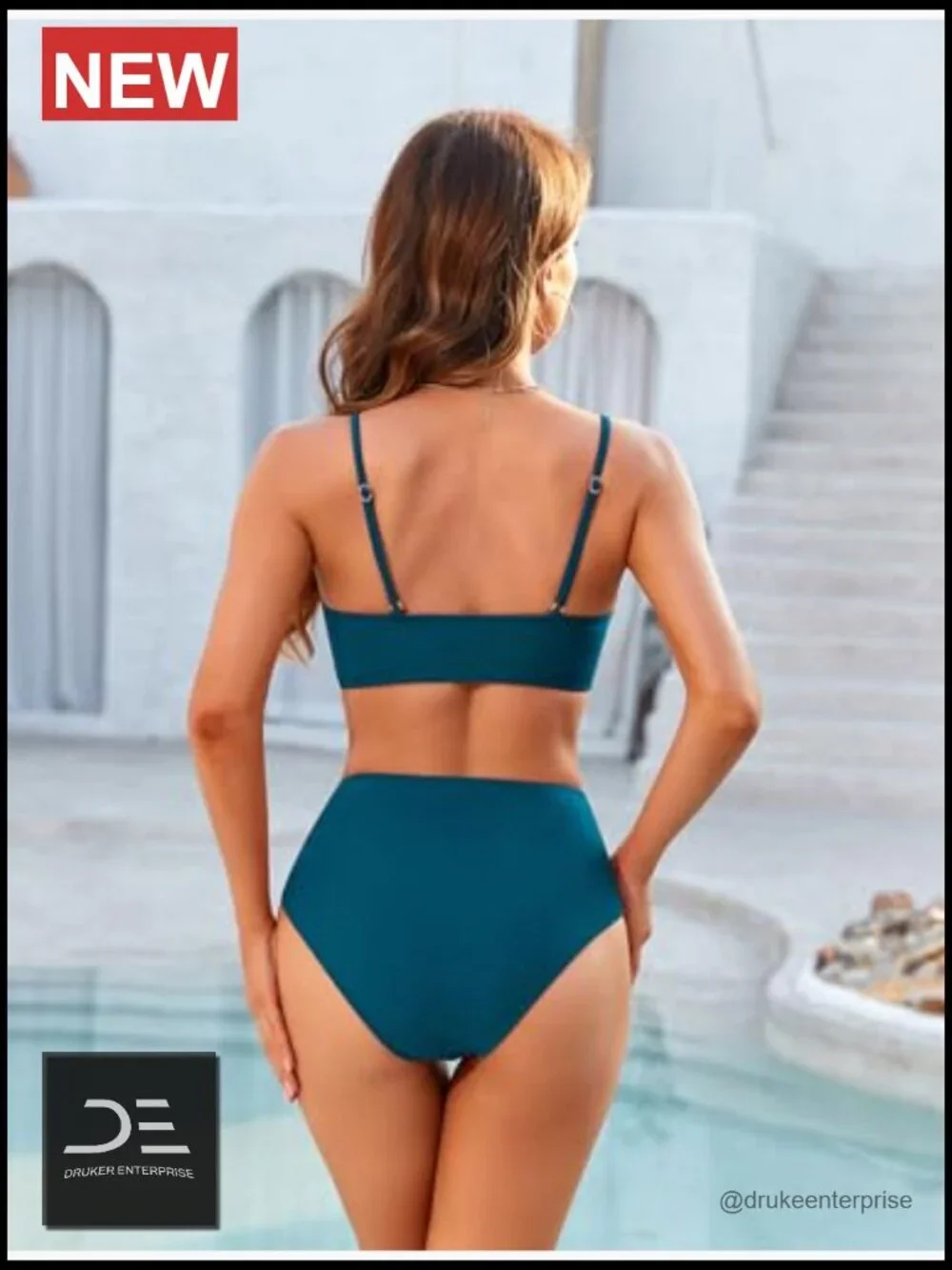 High Waisted Bikini Set Push Up Twist Front Ruched Bathing Suit Two Piece